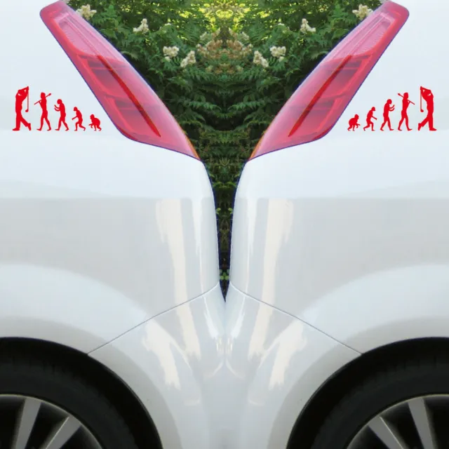 2 Sticker Red 20cm Evolution Golf Golfer Tattoo Car Decoration Film