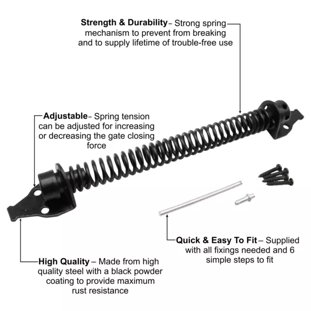 Chiusura a molla cancello 8"" o 10"" Porta capannone giardino automatico forte regolabile forte tensione 2