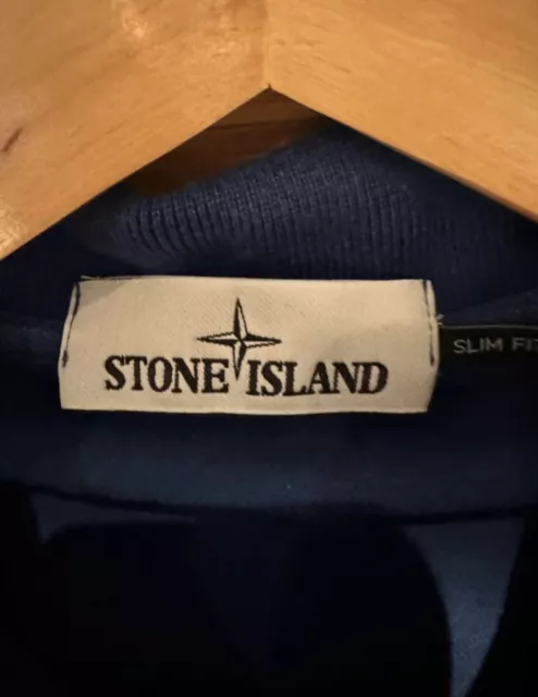 Stone Island Polo Shirt Mens Blue Size Medium Collared T-Shirt Short Sleeve Polo 2