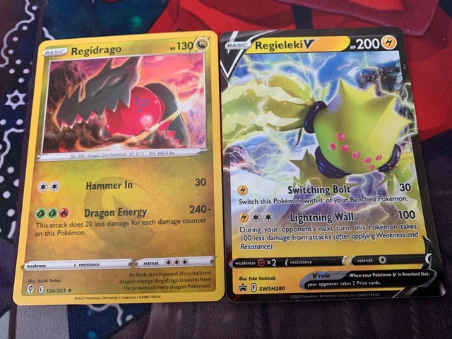 Regieleki V SWSH280 + Regidrago 124/203 Crown Zenith Pokemon Cards TCG