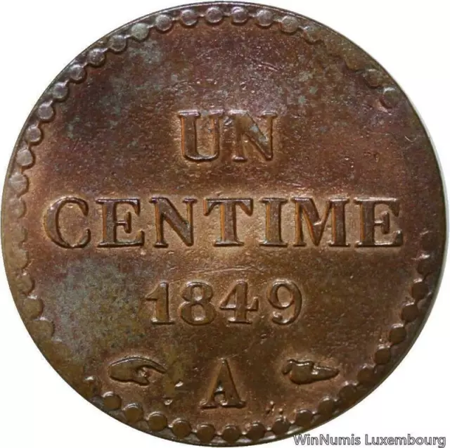 F2938 France 1 Centime Dupré 1849 A Paris République SUP ->Faire offre