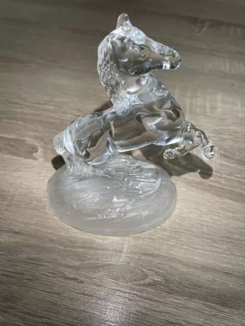 Royal Crystal Rock RCR Rearing Horse Glass Ornament Sculpture Figurine