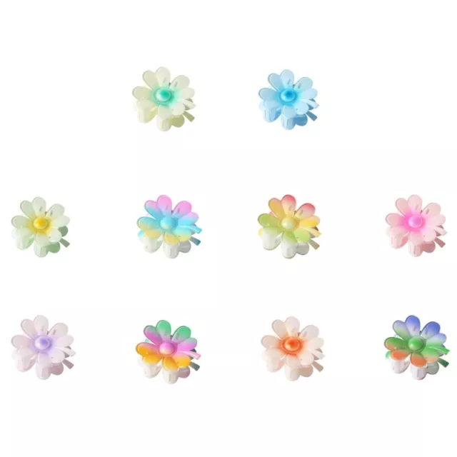 Heart Petal Flower Braids Hair Claw Gradients Color Hair Claw Girl Hairpin