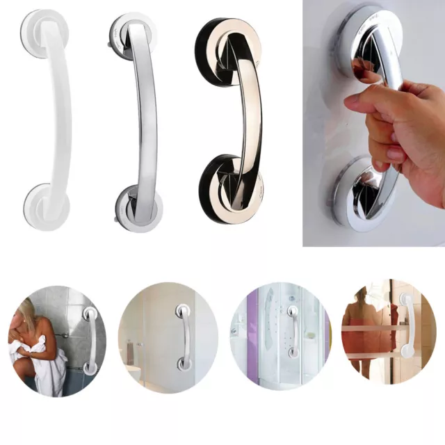 Bath Handle Suction Cup Handrail Grab Bathroom Renter Grip Tub Shower Bar Rail