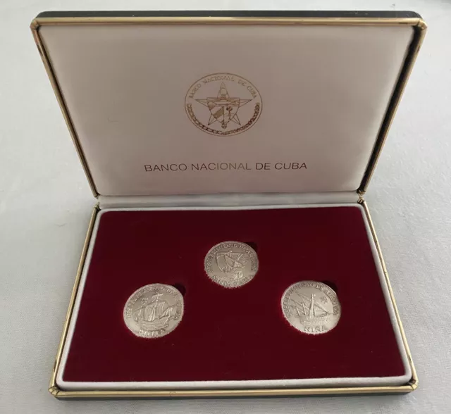 3 x 5 Pesos 1981 Entdeckung Amerikas 999/1000 Silber - sehr selten-