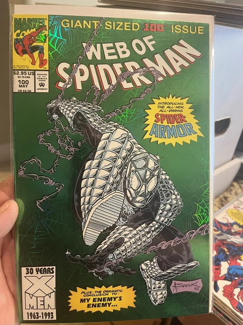 1993 Web of Spider-Man Vol. 1-#100 AND 101 Foil Cover☆KEY 1st SM Armor