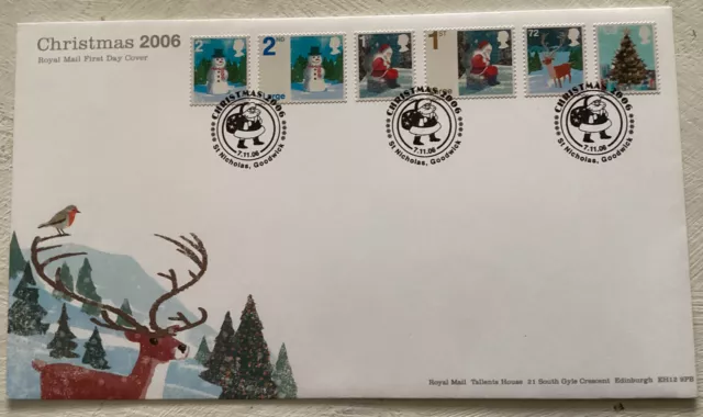 GB QEII 2006 Christmas RMFDC ST Nicholas Goodwick SHS Typed Address With Insert