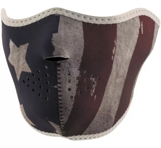 Zan Half Face Mask Wnfm408H Patriot Neoprene Wind Fall Winter Harley Motorcycle