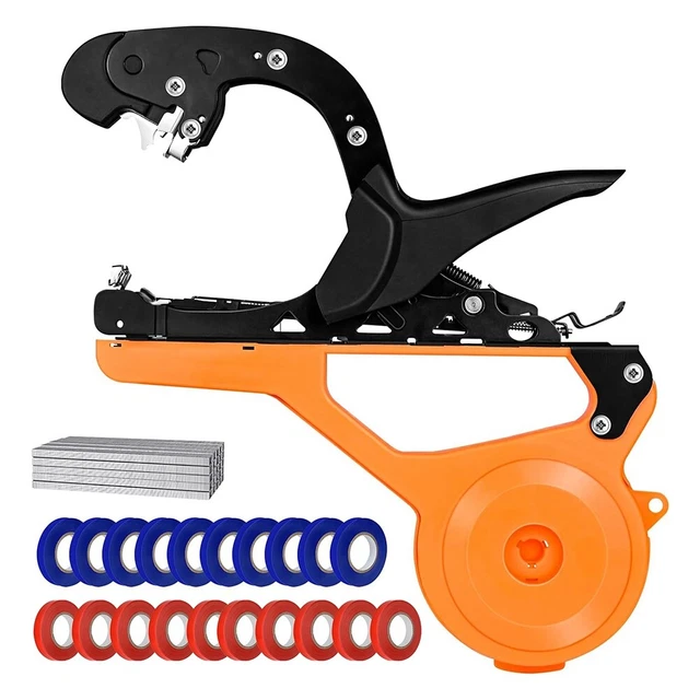 Machine électrique pour attacher les plantes de jardin avec 2 rouleaux de fil de liaison, diamètre de reliure de 45 mm, 6000 fois, machines de fixation de vignes pour raisins, framboises et