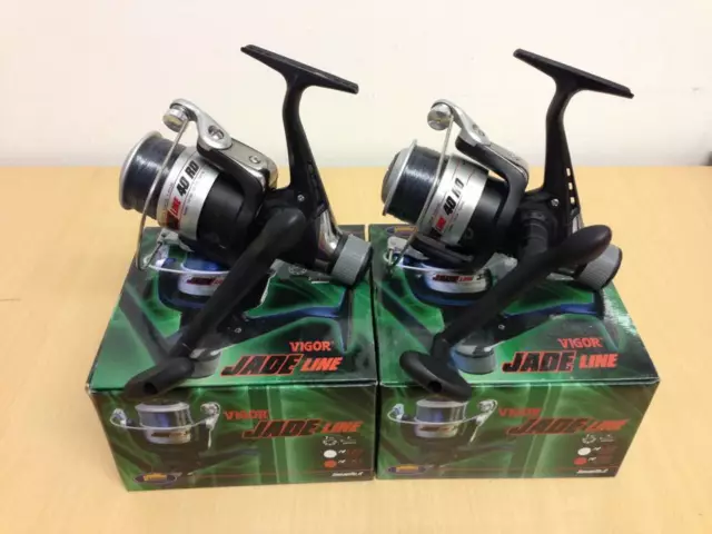 2 New Lineaeffe Vigor Jade 40 Coarse Spinning Fishing Reels With Grey Line 040