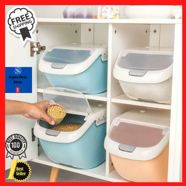 Kitchen Storage Rice Box Plastic Capacity Container Dispenser Moisture Proof