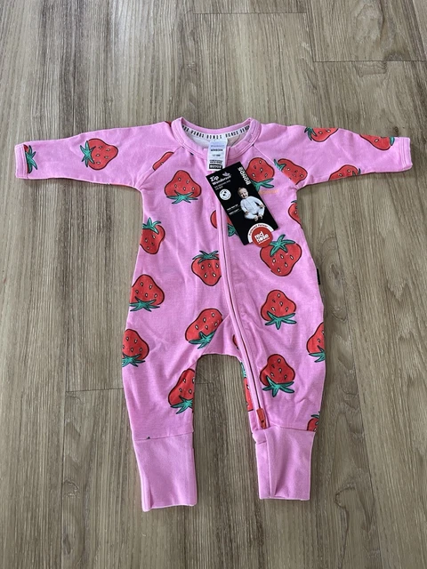 BONDS BABY ZIP Wondersuit Strawberry Pink Size 0000 Newborn
