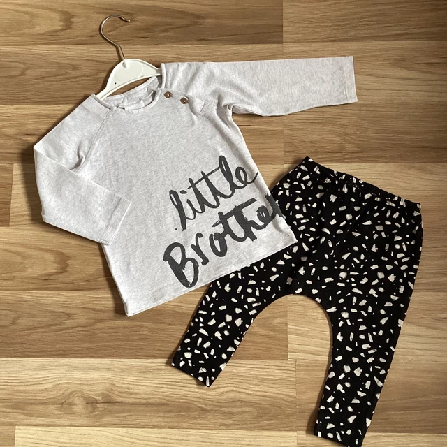 Abiti bambino 6-9 mesi vestito successivo grigio fratellino top spotty