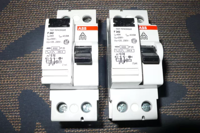 INTERRUPTEUR DIFFERENTIEL 40A 30mA TYPE AC,  ABB F342 40AMPERES