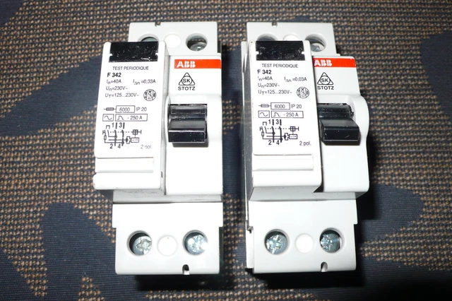 INTERRUPTEUR DIFFERENTIEL 40A 30mA TYPE AC, ABB F342 40AMPERES EUR 17 ...