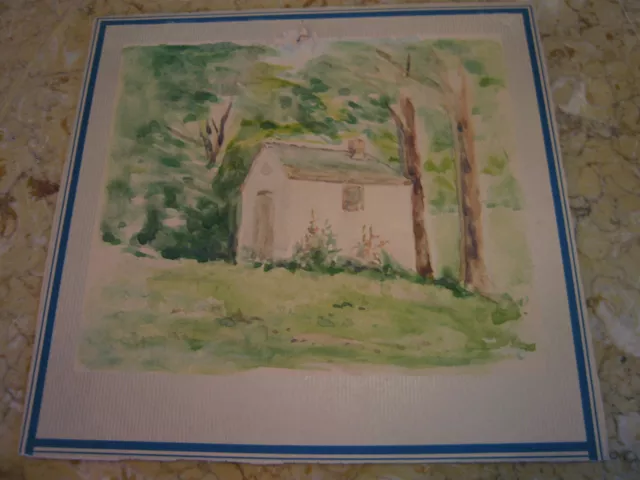 Vintage Antique Early 20th Century E Un Trego Watercolor Painting & Pastel From