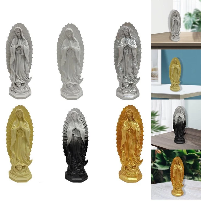 RESIN VIRGIN MARY Statue Figure Blessed Mother Sculpture Religious ...