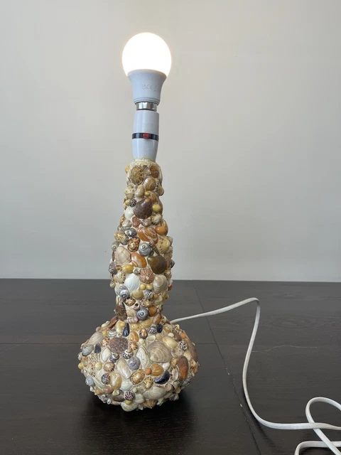 Vintage Hand Decorated Shell Lamp Table Lamp