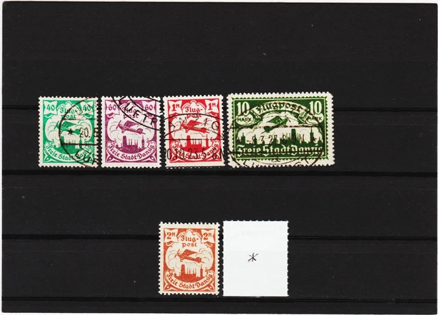 Freie Stadt Danzig 1923 aus Satz Freimarken gestempelt Michel Nr.112-14,117