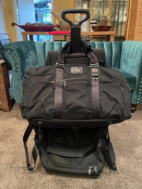 TUMI 2 Piece Luggage Lot - Lg Rolling 2 Wheeled Duffle & Carry On - EUC