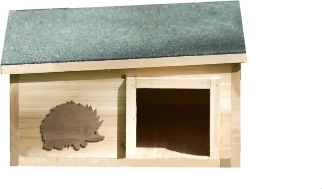 Casa de erizo de madera con techo con bisagras