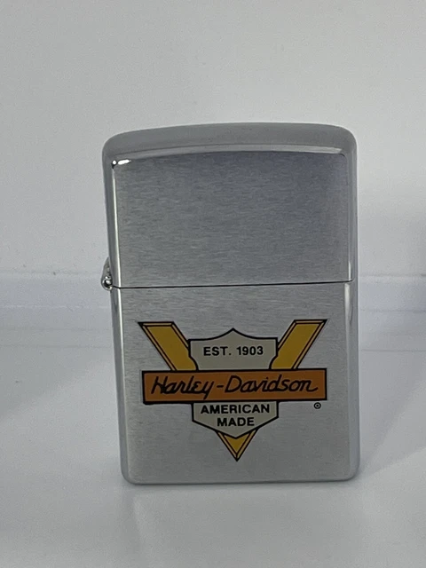 ZIPPO 1999 HARLEY DAVIDSON AMERICAN MADE EST 1903 LIGHTER UNFIRED IN BOX v118