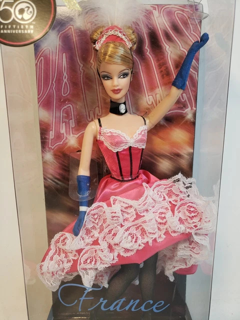 France Barbie 50Th Anniversary Dotw Dolls Of The World 2008 Mattel N4972 Nrfb 2