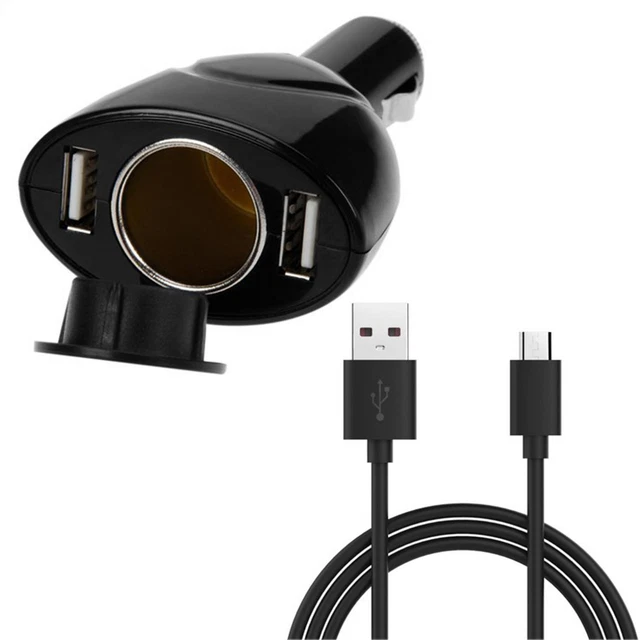 2-PORT USB CHARGER 6FT LONG CABLE POWER CORD DC SOCKET WIRE for PHONES & TABLETS
