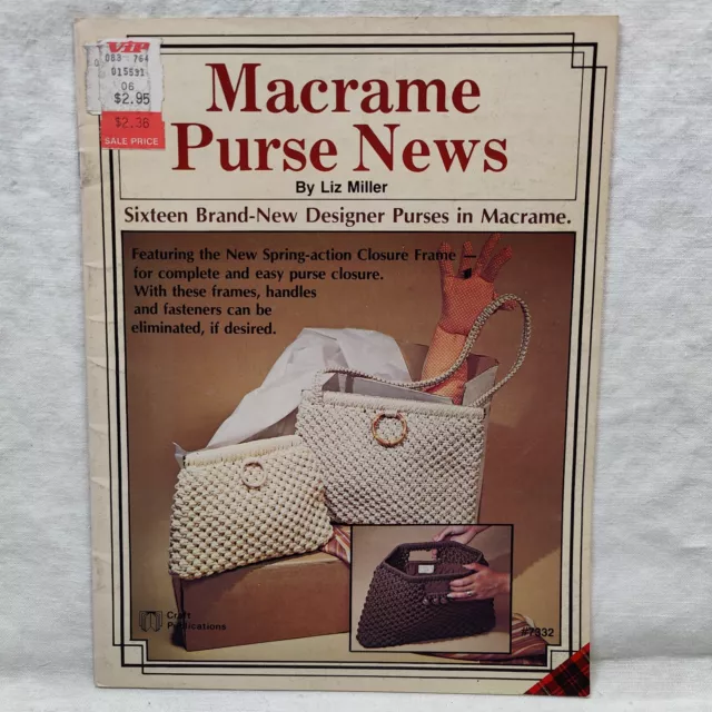 Raro De Colección 1979 BOLSO MACRAME NOTICIAS Vol 1 PROYECTOS BOLSO DE EMBRAGUE A CUADROS # 7332