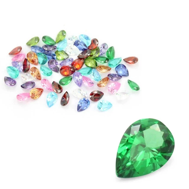 12 piezas piedras de cristal en forma de gota accesorios de artesanía caja de fotos