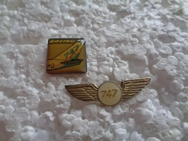 Job lot of 2 Boeing aeroplane related metal lapel pins