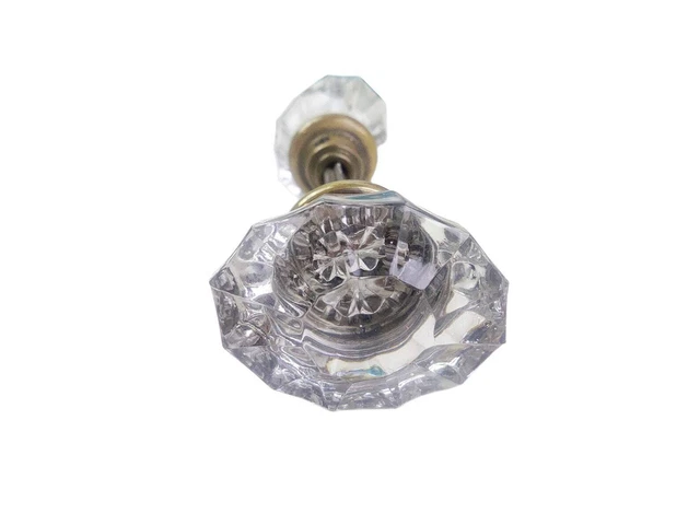 Antique Oval Crystal Door Knob 12 Point Star Glass Hardware Door Lock Renovation 2