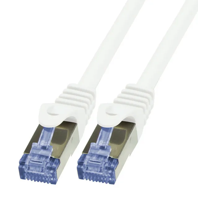 0,25m CAT6a Ethernet LAN Patchkabel Gigabit Netzwerkkabel Kabel weiß CAT 6a