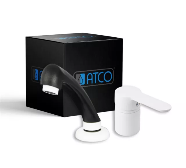 ATCO® RONDO HD weiss Friseur Wasserhahn Waschbecken Handbrause Friseurarmatur