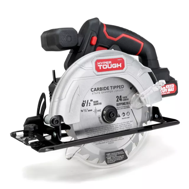 Hyper Tough 20V Max Lithium Ion Cordless 6-1/2 inch Circular Saw