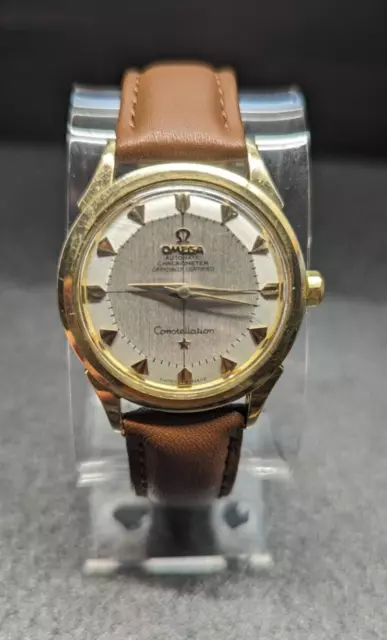 1950s OMEGA Constellation Chronometer Arrowhead 'Pie Pan' 14K Top 2852 Cal. 505