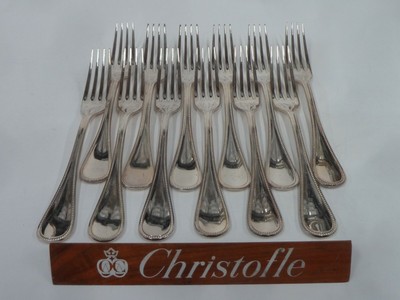CHRISTOFLE FRANCE VERSAILLES 12 FOURCHETTES DE TABLE t:20.50cm très bel état 