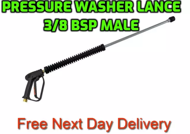 Pressure Washer Gun Straight End Lance Heavy Duty Jet Wash/Karcher 3/8 Bsp Male