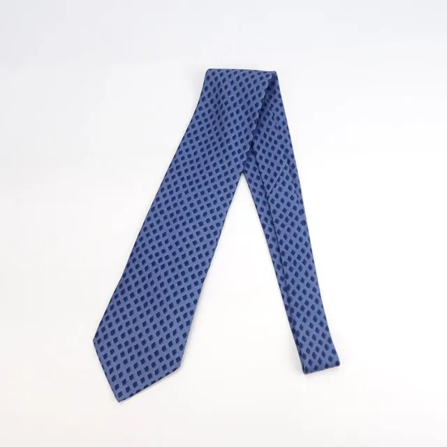Hermes necktie 100% silk blue Used