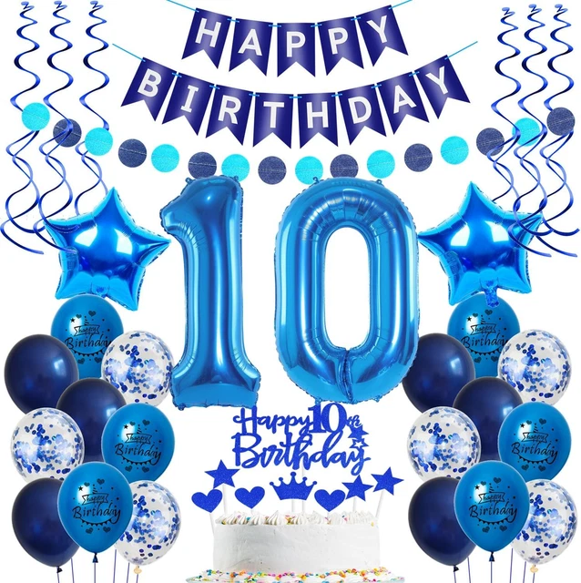 10. Geburtstag Deko Set Gold-Schwarz - Mit Luftballons & Banner