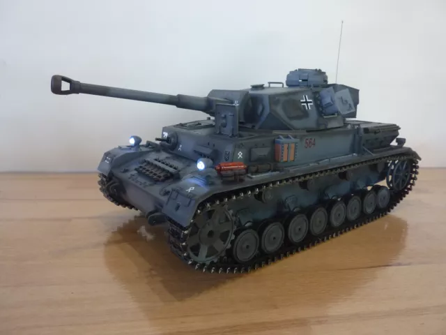 RC Panzer 1/16 Panzer 4 PzKw IV F2 Metallketten Metallgetriebe V7.0 neuwertig