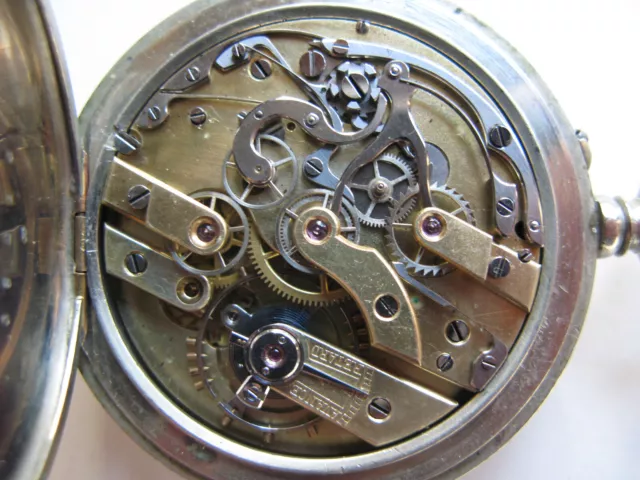 LeRoy Paris, Taschenuhrchronograph, Neusilber, intakt, original, um 1905 2