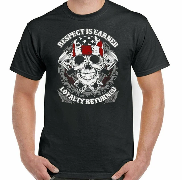 Biker T-Shirt Respect Is Earned Mens Motorcycle Motorbike Bike
