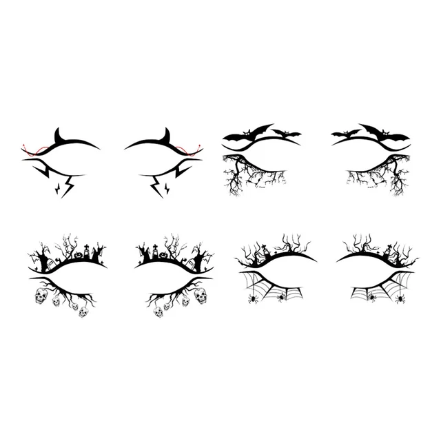 4 paires d'autocollant à à la poule Bat Scider Sticker Eyeliner Drôle Hall