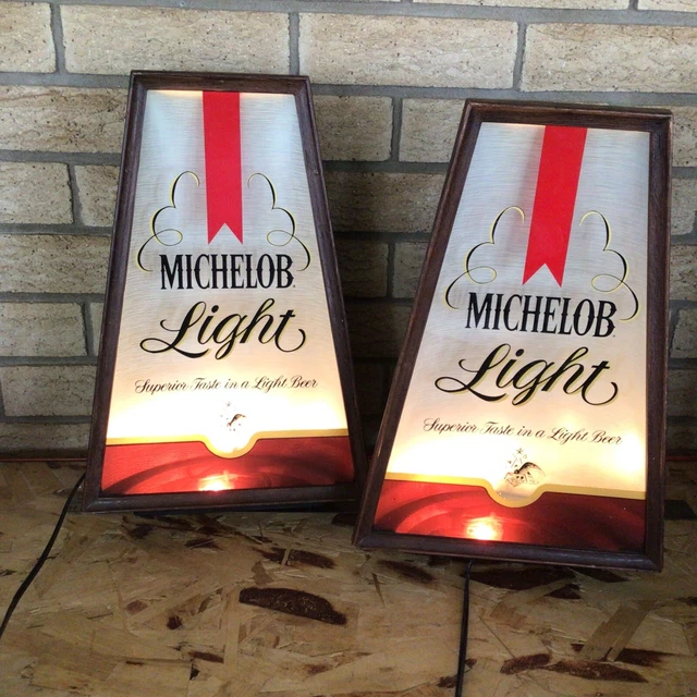 Michelob Light Hanging Lighted Sign Adv. 2- 15 x 11 w/ On/Off Switch Working