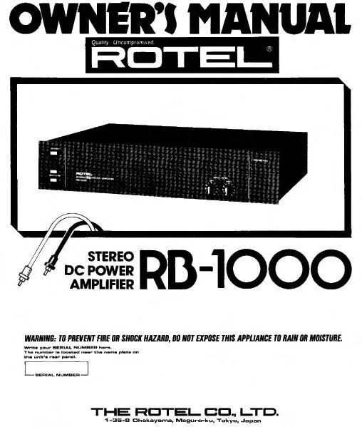 Bedienungsanleitung-Operating Instructions für Rotel RB-1000