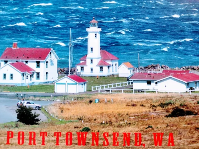 Photo Post Card Heavy Surf @ Pt Wilson Lighthouse Port Townsend Wa
