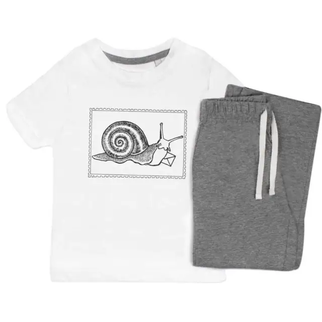 'Postage Stamp Snail' Kids Nightwear / Pyjama Set (KP034524)
