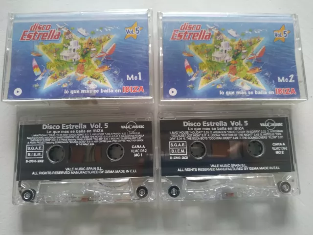 Disco Estrella Lo Que Mas Se Baila en Ibiza 2002 - 2 x Cinta Tape Cassette