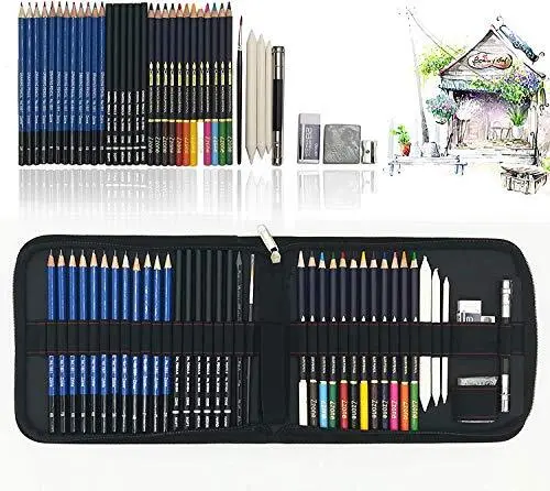 Shuttle Art Kit Dessin Professionnel, 52 PCS Kit Crayon Dessin avec Crayon  Graphite,Fusain,Carnets de Croquis, Materiel Dessin Malette Dessin pour  Artiste, Débutant, Adulte : : Jeux et Jouets